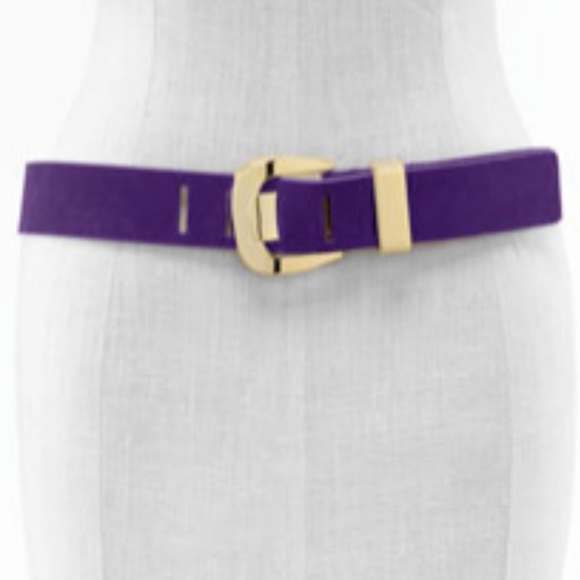 Michael Kors Accessories - Michael Kors Wide Prong Purple Leather Belt
